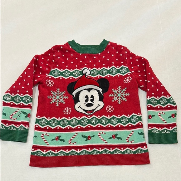 Disney Other - Disney Kids Red and Green Family Holiday Sweater Size 5
